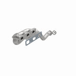MagnaFlow 452465 carb manifold converter, opposite front three-quarter view of the turntable spin