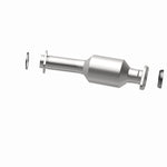 MagnaFlow 52557 oem grade direct-fit catalytic converter, opposite rear three-quarter view of the turntable spin