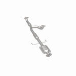 MagnaFlow 49453 oem grade direct-fit catalytic converter, rear three-quarter view of the turntable spin