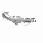 MagnaFlow 52974 oem grade direct-fit catalytic converter, front three-quarter view of the turntable spin