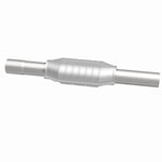 MagnaFlow 93475 epa direct-fit catalytic converter, side view of the turntable spin