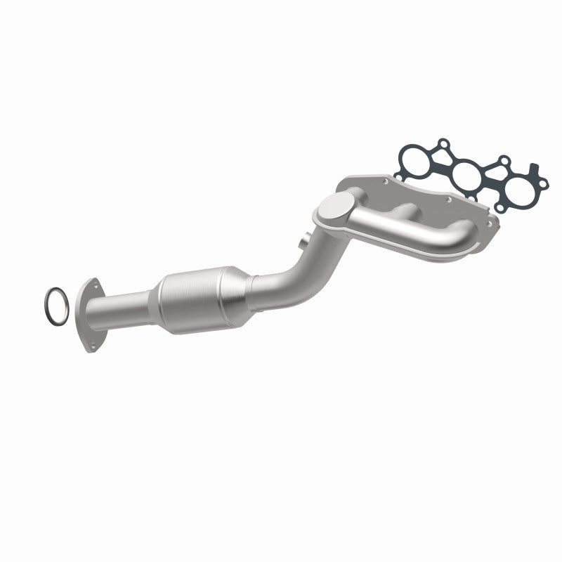 MagnaFlow 49995 oem grade manifold converter, opposite rear three-quarter view of the turntable spin