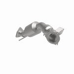 MagnaFlow 5551537 carb direct-fit catalytic converter, front three-quarter view of the turntable spin