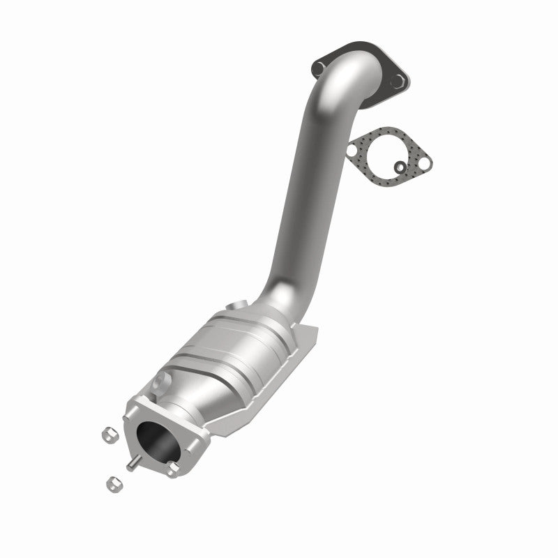 MagnaFlow 52298 oem grade direct-fit catalytic converter, opposite front three-quarter view of the turntable spin