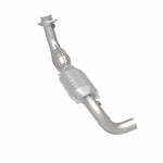 MagnaFlow 23028 hm grade direct-fit catalytic converter, rear three-quarter view of the turntable spin