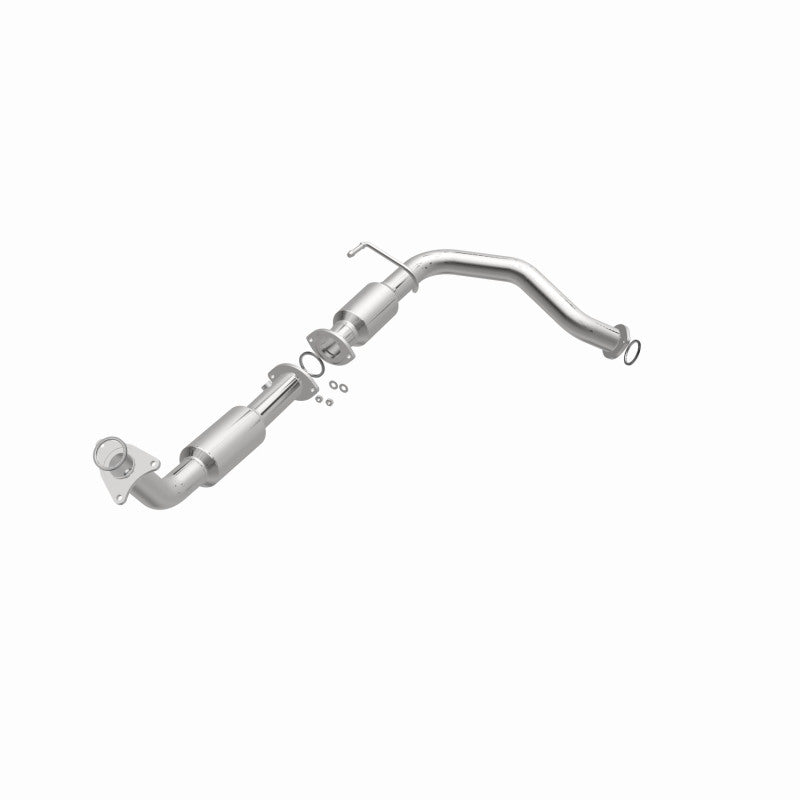 MagnaFlow 52559 oem grade direct-fit catalytic converter, opposite front three-quarter view of the turntable spin