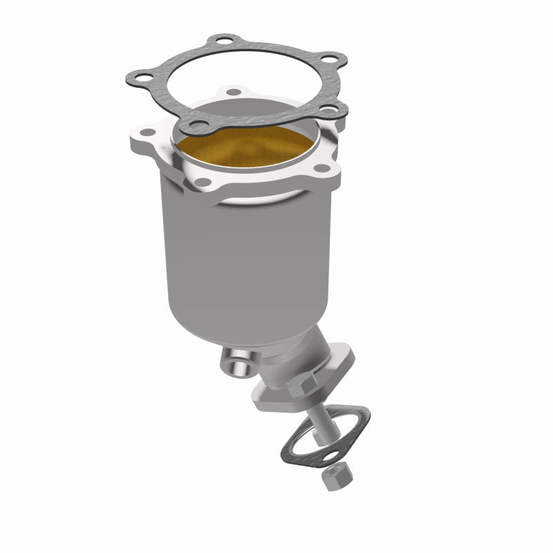 MagnaFlow 24243 hm grade direct-fit catalytic converter, side view of the turntable spin