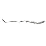 MagnaFlow 551496 carb direct-fit catalytic converter, opposite rear three-quarter view of the turntable spin