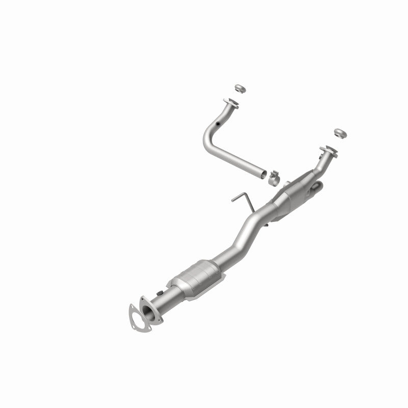 MagnaFlow 447238 carb direct-fit catalytic converter, rear view of the turntable spin