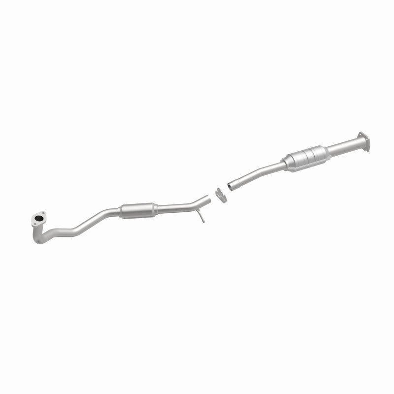 MagnaFlow 23413 hm grade direct-fit catalytic converter, front three-quarter view of the turntable spin