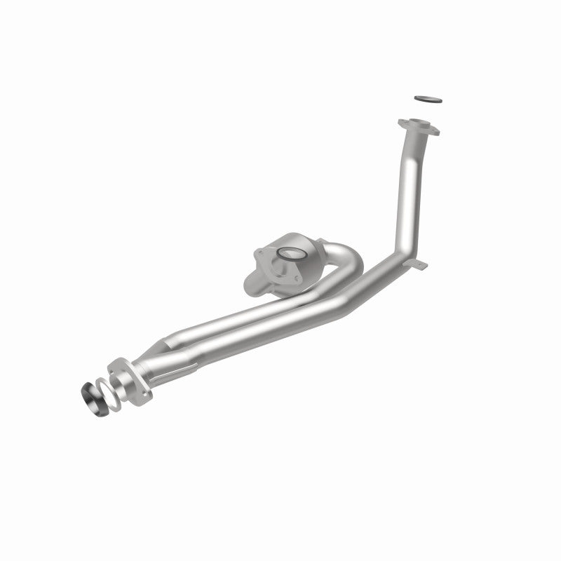MagnaFlow 49986 oem grade direct-fit catalytic converter, rear view of the turntable spin