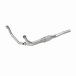 MagnaFlow 4451296 carb direct-fit catalytic converter, front three-quarter view of the turntable spin