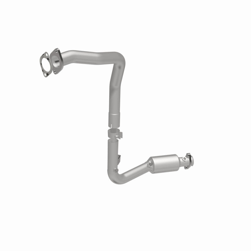 MagnaFlow 49719 oem grade direct-fit catalytic converter, rear three-quarter view of the turntable spin