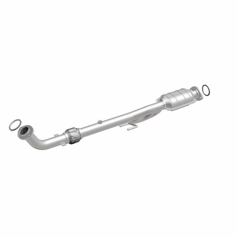 MagnaFlow 24435 hm grade direct-fit catalytic converter, front three-quarter view of the turntable spin