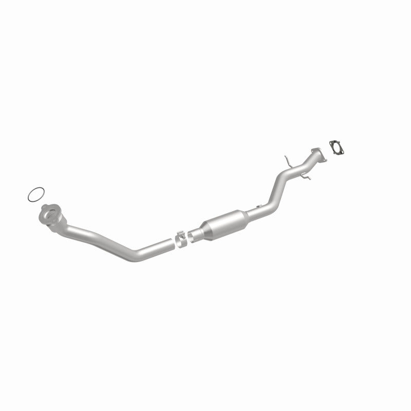 MagnaFlow 23485 hm grade direct-fit catalytic converter, front three-quarter view of the turntable spin