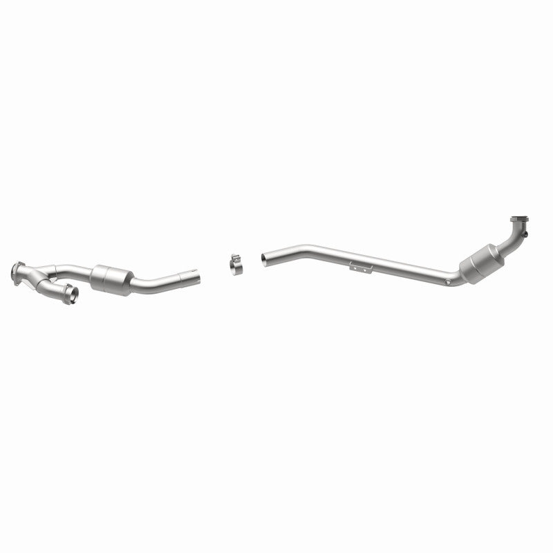MagnaFlow 24535 hm grade direct-fit catalytic converter, opposite rear three-quarter view of the turntable spin