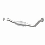 MagnaFlow 23367 epa direct-fit catalytic converter, opposite rear three-quarter view of the turntable spin