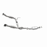 MagnaFlow 447243 carb direct-fit catalytic converter, opposite side view of the turntable spin