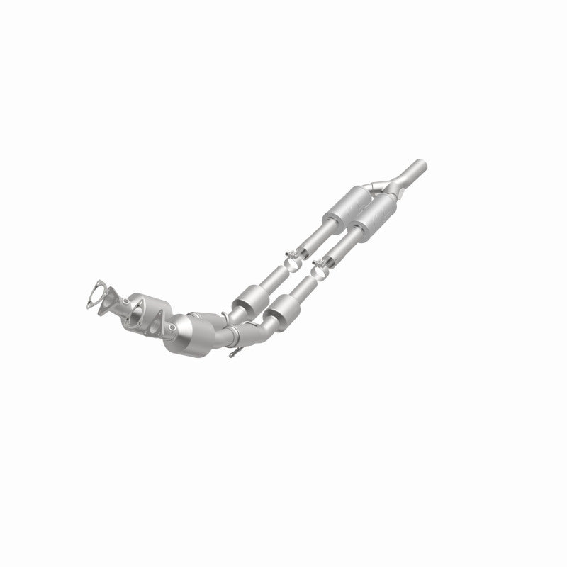 MagnaFlow 52938 oem grade direct-fit catalytic converter, opposite front three-quarter view of the turntable spin