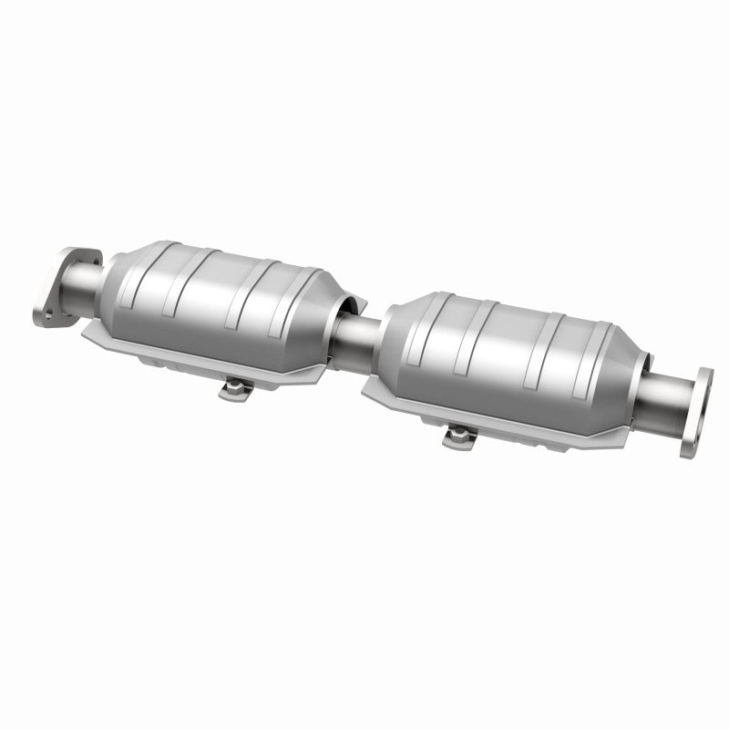 MagnaFlow 23250 epa direct-fit catalytic converter, opposite rear three-quarter view of the turntable spin