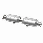 MagnaFlow 23250 epa direct-fit catalytic converter, opposite rear three-quarter view of the turntable spin