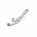 MagnaFlow 93669 hm grade direct-fit catalytic converter, opposite front three-quarter view of the turntable spin