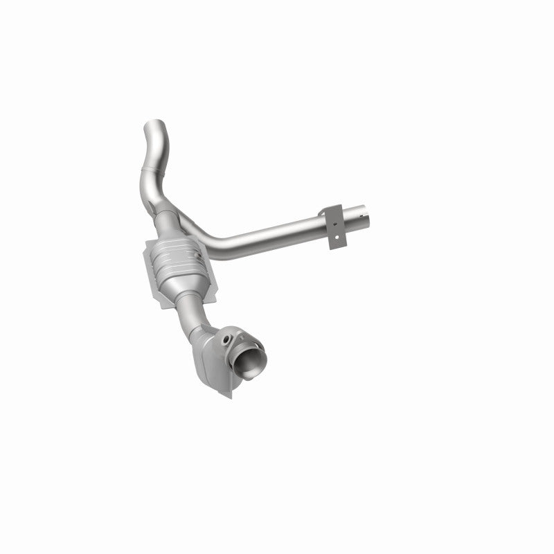 MagnaFlow 458072 carb direct-fit catalytic converter, opposite side view of the turntable spin