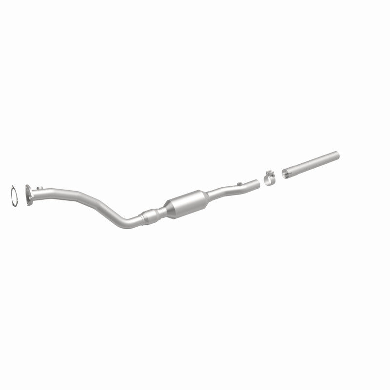 MagnaFlow 22963 hm grade direct-fit catalytic converter, front three-quarter view of the turntable spin
