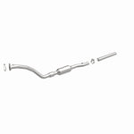 MagnaFlow 22963 hm grade direct-fit catalytic converter, front three-quarter view of the turntable spin