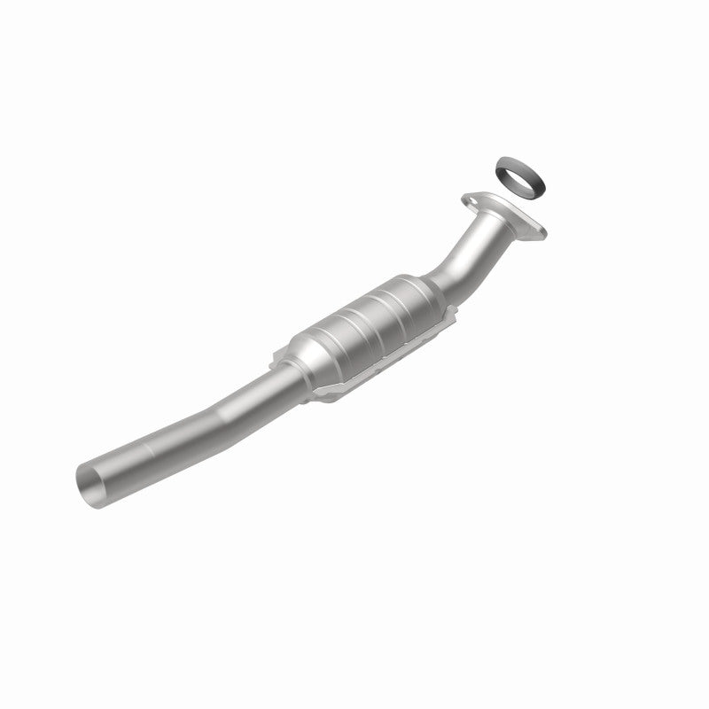 MagnaFlow 5571479 carb direct-fit catalytic converter, rear view of the turntable spin