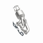 MagnaFlow 49998 oem grade manifold converter, front three-quarter view of the turntable spin