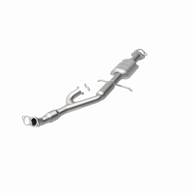 MagnaFlow 49906 oem grade direct-fit catalytic converter, opposite front three-quarter view of the turntable spin