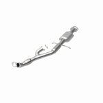 MagnaFlow 49906 oem grade direct-fit catalytic converter, opposite front three-quarter view of the turntable spin