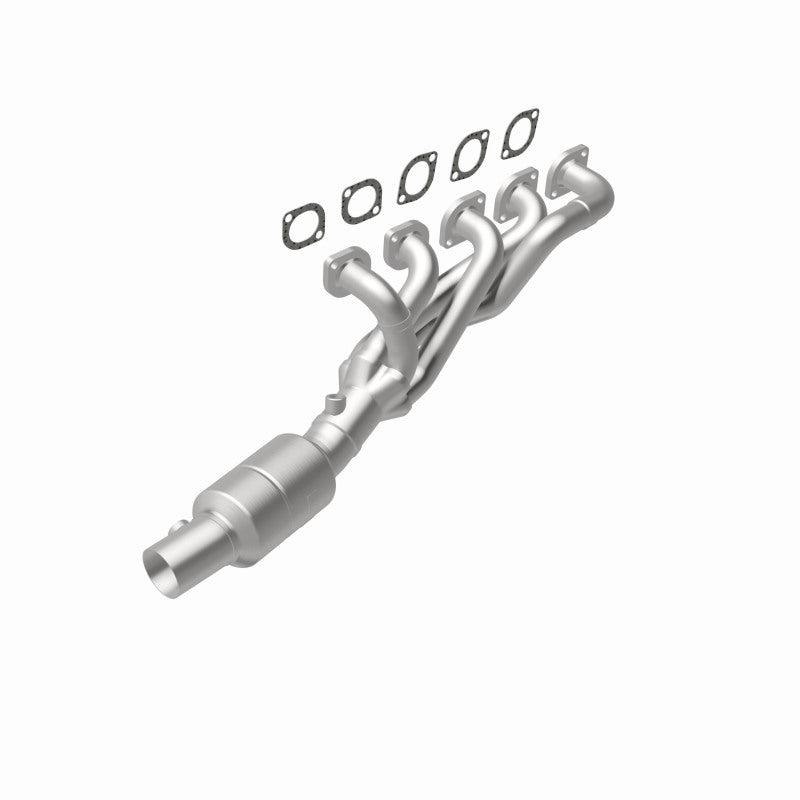 MagnaFlow 50420 hm grade manifold converter, rear view of the turntable spin