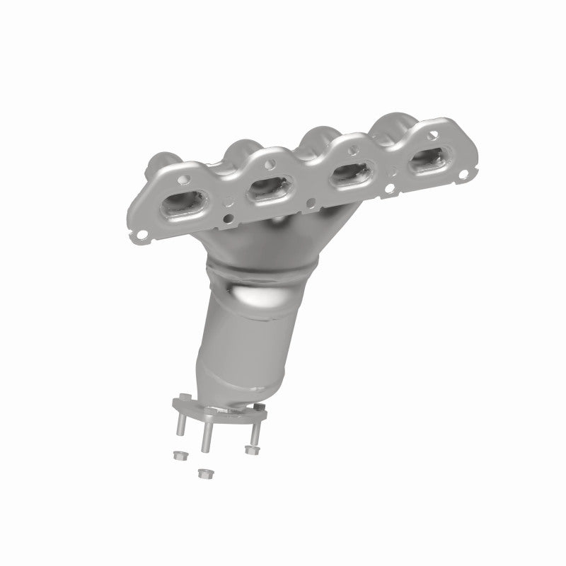 MagnaFlow 5531062 carb manifold converter, rear three-quarter view of the turntable spin