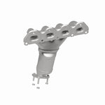 MagnaFlow 5531062 carb manifold converter, rear three-quarter view of the turntable spin