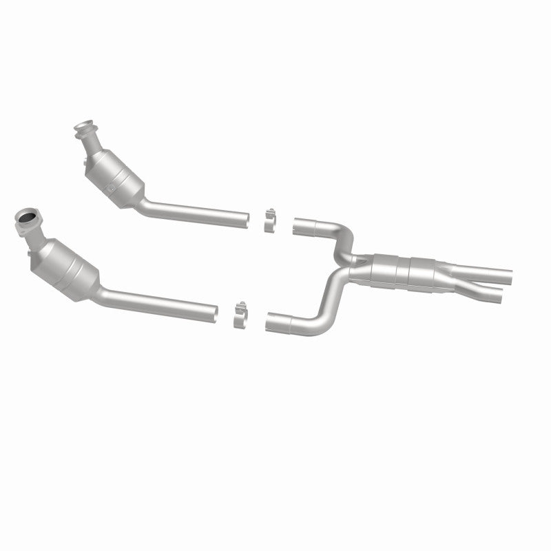 MagnaFlow 52099 oem grade direct-fit catalytic converter, side view of the turntable spin