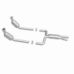 MagnaFlow 52099 oem grade direct-fit catalytic converter, side view of the turntable spin