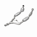 MagnaFlow 444064 carb direct-fit catalytic converter, rear view of the turntable spin
