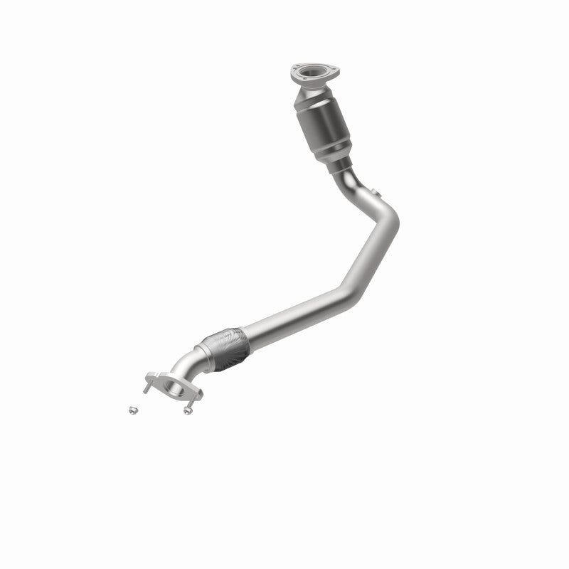 MagnaFlow 49228 oem grade direct-fit catalytic converter, opposite rear three-quarter view of the turntable spin