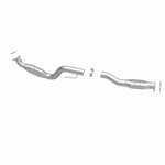 MagnaFlow 447273 carb direct-fit catalytic converter, side view of the turntable spin