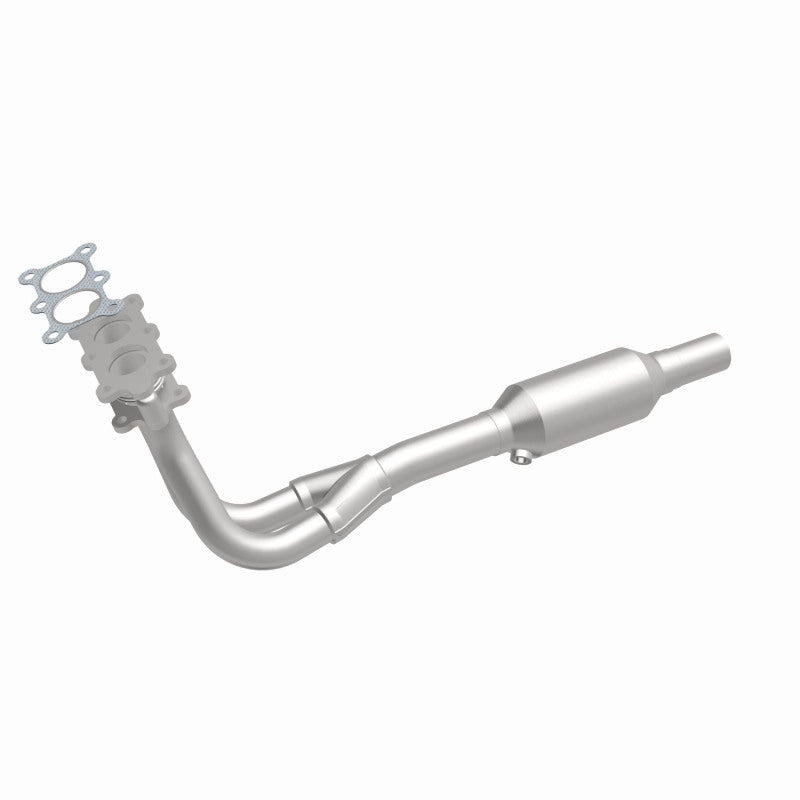 MagnaFlow 23207 epa direct-fit catalytic converter, front three-quarter view of the turntable spin