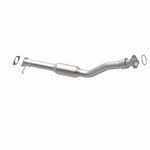 MagnaFlow 23433 hm grade direct-fit catalytic converter, opposite rear three-quarter view of the turntable spin