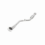 MagnaFlow 23098 hm grade direct-fit catalytic converter, opposite front three-quarter view of the turntable spin