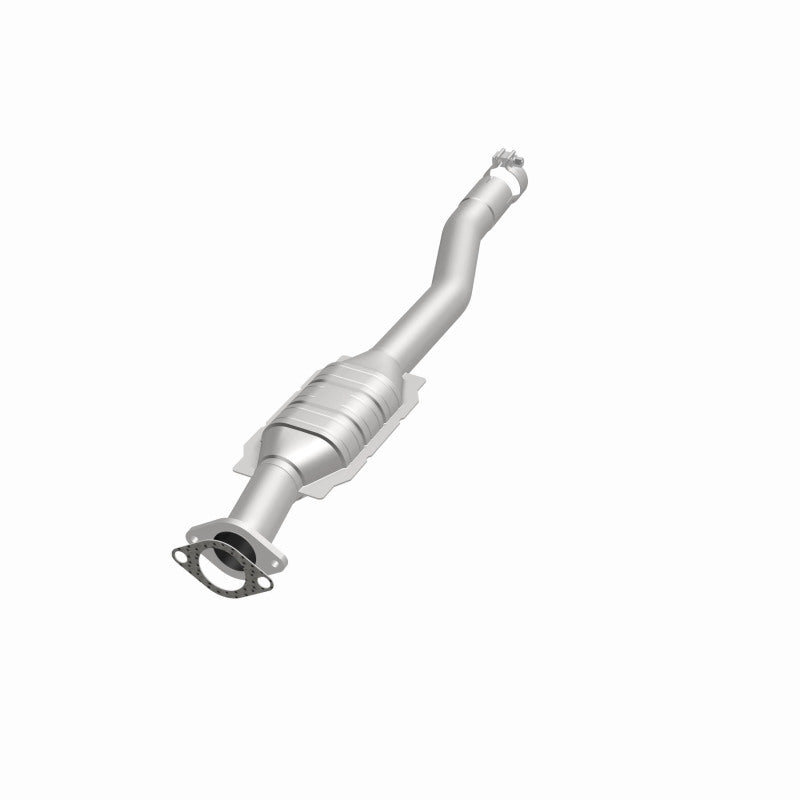 MagnaFlow 52103 oem grade direct-fit catalytic converter, opposite front three-quarter view of the turntable spin