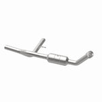 MagnaFlow 49410 oem grade direct-fit catalytic converter, opposite rear three-quarter view of the turntable spin