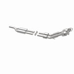 MagnaFlow 52938 oem grade direct-fit catalytic converter, opposite rear three-quarter view of the turntable spin