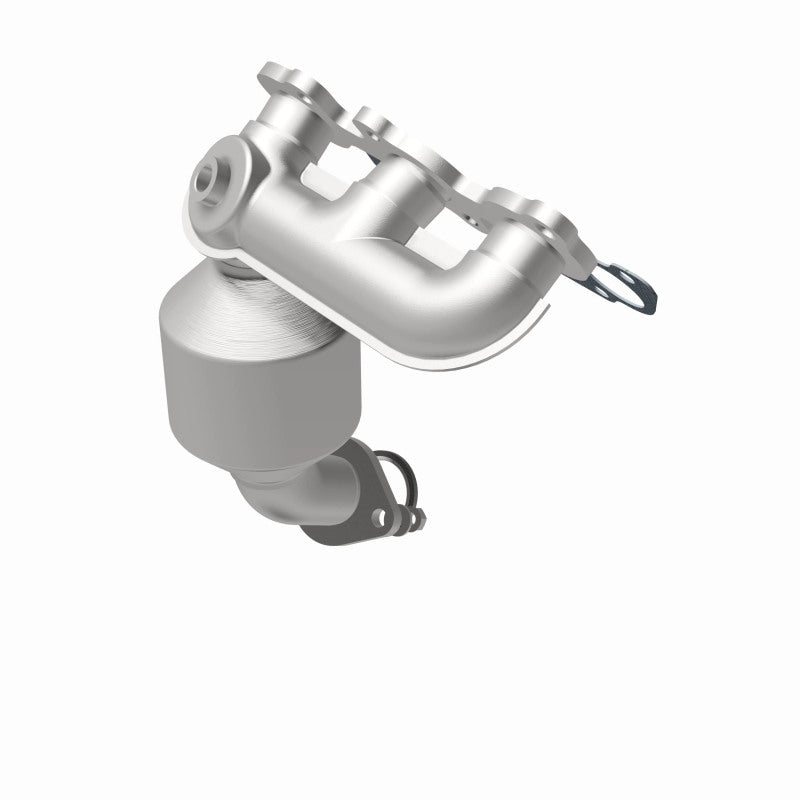MagnaFlow 50687 hm grade manifold converter, rear view of the turntable spin