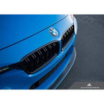 AutoTecknic Replacement Stealth Black Dual-Slats Front Grilles For BMW 328i - AutoTalent