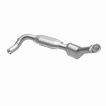 MagnaFlow 93154 hm grade direct-fit catalytic converter, opposite front three-quarter view of the turntable spin